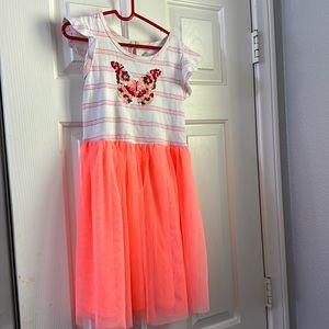 Girl dress peach orange color